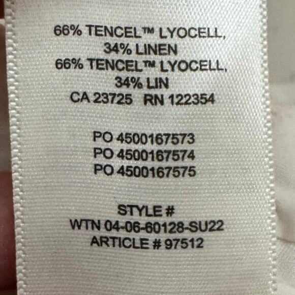 Wilfred Aritzia White Linen Blend Shorts Size 4 High Waist Tencel Casual Summer - Picture 5 of 7